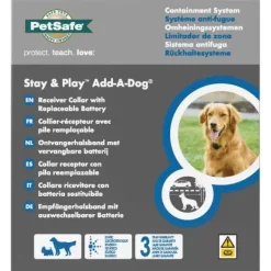 PetSafe Collier-R Cepteur Suppl Mentaire Add-A-Dog® Piles Rempla Able Pour Syst Me Anti-Fugue Sans Fil Stay & Play®